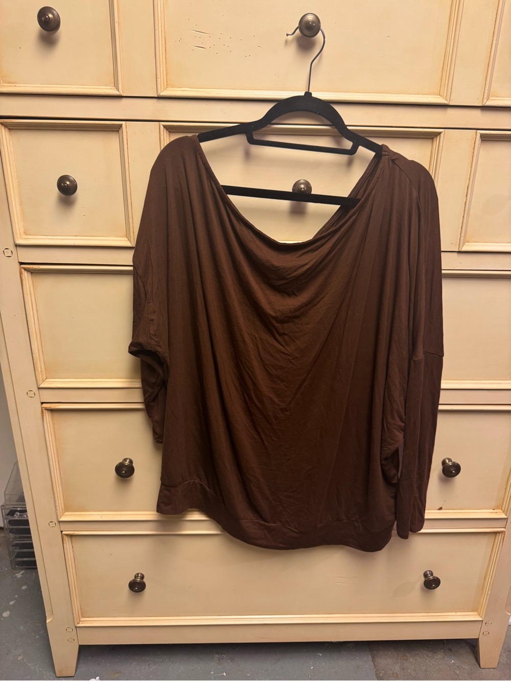 Ava & Viv Chocolate Brown Draped Cowl Neck Tunic